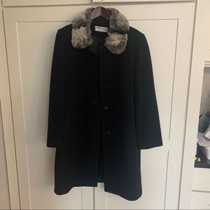 Women’s Wool Dress Cost with Fur Collar